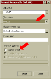 Hi ewan, windows cannot do that, it will refuse to format any drive over 32gb to fat32. Formatting A Memory Card Flash Drive Or Device Using A Pc Mobile Site