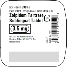 Ndc 49884 899 Zolpidem Tartrate Sublingual Zolpidem Tartrate