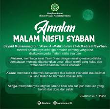 Doa dan amalan di pagi hari menambah. Amalan Malam Nisfu Syaban Ipnu Ippnu Bolmut Facebook