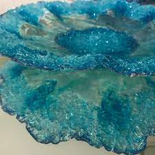 Resin Art Crushed Glass Art Ocean Anemone Bowl Plate Wall Art Crushed Glass Glass Art Etsy Wall Art
