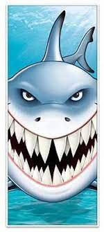 Are there giant jellyfish and sharks in the ocean? Amazon Com Scary Shark Attack Door Cover Banner 30 X 60 Ocean Shark Tank Week Party Decor Decorations Health Personal Care