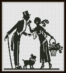 Black And White Silhouette Cross Stitch Patterns Cross Stitch Pattern Man With Woman And Dog Vintage Silhouette Handmade Black And White Pdf Cross Stitch Silhouette Cross Stitch Patterns Cross Stitch Pictures