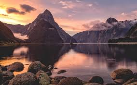 Landscape Photo Of River And Mountain Landscape Mountains Lake Sunset Hd Wallpaper Wallpaper Flare