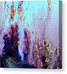 This is a print of some pretty and bright coral rainbow friends, original abstract acrylic painting on 9x12 paper, coral fishes design, mixed coral reef. Vivid Abstract Art Fluid Painting Coral Reef By Kredart Canvas Print Canvas Art By Serg Wiaderny