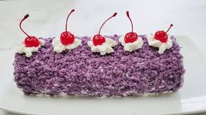 Place the rolled cake on a cake tray or plate. Ube Cake Roll Recipe With Cream Cheese Frosting No Fail Recipe