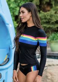 Retro Sydney Rash Guard Tankini Black 84 Black Tankini Long Sleeve Swimwear Tankini Swimsuits For Women