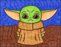 Just remember, draw outlines first, then color with colored pencils, markers, crayons, paint, glitter, etc. How To Draw Baby Yoda Art Projects For Kids