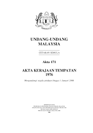 Pada nenjalantan kuasa yang dibedkan ol€h seksyen 102 dan 102a akta kerajaan tempatan 1976 lalda 1711. Akta 171