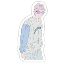 Bts Rap Monster Fashion Lineart 1 Sticker By Naovevo Ilustrasi Lucu Gambar Lucu Pola Doodle