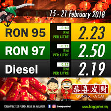 Fuel price for petrol and diesel per litre vary with time. Decreased In Petroleum Prices In Malaysia Takes Effect On 15 To 21 February 2018 Johor Now