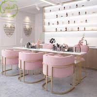 Cheap Price Modern Style Salon Furniture Metal Nail Manicure Salon Table Salon Interior Design Salon Furniture Nail Salon Interior Design