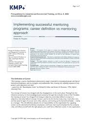 Illuminating constellations of peer mentoring: Pdf Implementing Successful Mentoring Programs Career Definition Vs Mentoring Approach
