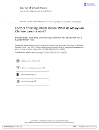 Bersama jpn perak 2018 26.6.2018 di ppd manjung. Pdf Factors Affecting School Choice What Do Malaysian Chinese Parents Want