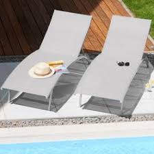 Lot De 2 Bains De Soleil Mango Gris Galet Bain De Soleil Transat Piscine Piscines Design