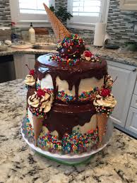 Melting Ice Cream Cake Ice Cream Birthday Cake Ice Cream Cake Easy Cake Decorating