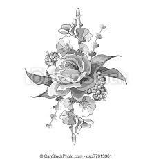 Flower tattoos are for the most part a development of the past few decades, and testimony to the fact that it is now acceptable for a woman to get tattoos ( it wasn't always like this). Isolated Roses Leaves Flowers On White Background Floral Motif Objects Tattoo Art Vector Set Of Isolated Roses Leaves Canstock