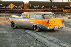 The Perfect Combination Of Protouring Hot Rod And Utilitarian Toy Hauler John S Incredible 1956 Nomax Bel Classic Cars Chevy Pro Touring Cars Chevy Nomad