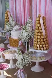 Pin By Esmeralda Serrano On Pink And Gold Mermaid Party Lolly Buffet Gold Candy Buffet Gold Candy