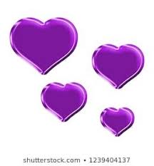 Colorful Purple Plastic Set Of Rounded Heart Shape Design Elements In A 3d Illustration With Purple Color Shiny Glass Effe Illustration Purple Heart Background