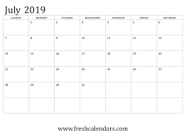 July 2019 Calendar Basic Template Calendar Printables Free Printable Calendar Templates Calendar Template