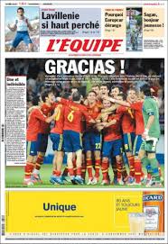 Le sport en direct sur l'équipe. Portada De L Equipe Francia Gracias Campeones Somosleyenda Portadas Portadas De Diarios Deportes