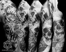 So, if you feel stuck with a sleeve or large tattoo that you no longer love, there are definitely styles and methods available to cover up your piece and. Sleeve Tattoos Black And Grey Skulls Google Search Skull Sleeve Tattoos Skull Sleeve Sleeve Tattoos