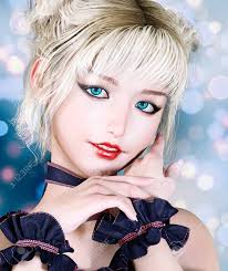 Eyebrows, foundation and concealer, eye makeup, blush colors, and lip colors. 3d Woman Portrait Bright Makeup Blonde Hair Blue Eyes Sweet Shy Romantic Girl Conceptual Fashion Art Realistic Render Illustration Stock Photo Picture And Royalty Free Image Image 92784144