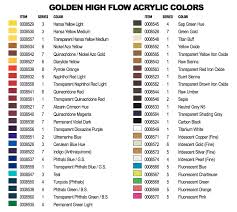 Can Golden High Flow Acrylics Color Mixing Chart Flow