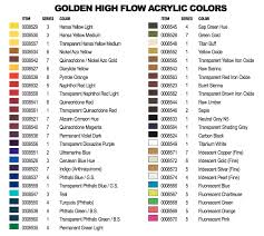 Can Golden High Flow Acrylics Color Mixing Chart Flow