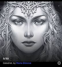 💟™️ Galadriel. with *one of the Elessar “For Galadriel Celebrimbor made  the greatest of his works (save the Three Rings only) ... And it is said  that more subtle and clear was