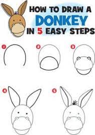 How-To-Draw-A-Donkey | Art Drawings For Kids, Easy Drawings, Cute Easy  Drawings