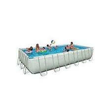 Amazon Com Intex 24ft X 12ft X 52in Ultra Frame Pool Set With Sand Filter Pump Ladder Rectangular Swimming Pools Best Above Ground Pool Intex Swimming Pool