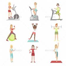 Want to discover art related to cartoonfeet? Women Training In Gym Set Aerobicexercises Aerobic Exercises Cartoon Aerobic Exercise Chest Workout Routine Workout Clothes Brands