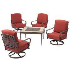 Whitlock cast iron fire pit, antique bronze. Hampton Bay Fire Pit Table And Chairs Off 74