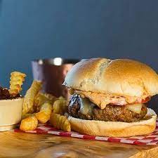 Spicy Burger With L Epicurien Red Pepper Relish Recipe Spicy Burger Burger Recipes Spicy Burger Recipes