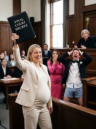 8 months pregnant, I sat alone in divorce court. My billionaire husband leaned in and whispered, "That truck that ran you off the road last month wasn't an accident. Fight me for