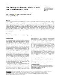 PDF) The Earning and Spending Habits of Male Sex Workers in Lima, Peru