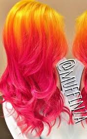 Yellow Pink Ombre Hair Hair Styles Hair Color Orange Cool Hair Color