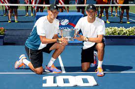 for their 100th team win bob bryan and mike bryan are also the 2014 us open men s doubles champions tennis events sports bryan brothers