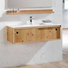 Meuble Salle De Bain Bois Massif 80 A 100 Cm 2 Portes Coulissantes Lyck Meuble Salle De Bain Meuble De Salle De Bain Salle De Bain Teck