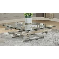 Stainless steel coffee table with adjustable by amfkstainlesssteel, $420.00. Coffee Table In Stainless Steel Clear Glass Walmart Com Walmart Com