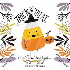 Free Vector Cute Halloween Background Hand Drawn Style