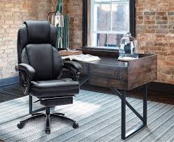 Amazonbasics big and tall office chair. Kasorix Big And Tall Office Chiar Executive Home Office Chair With Footrest Desk Chairs With Wheels And Arms Ergonomic Adjustable Bonded Pu Leather Rolling Chair Black 9095 Home Office Furniture Home Office Chairs