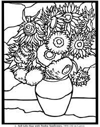 More than 14,000 coloring pages. My Library Van Gogh Coloring Famous Art Coloring Sunflower Coloring Pages