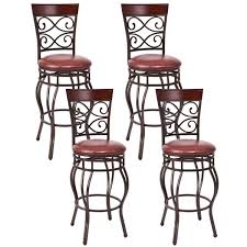 Costway Vintage Bar Stools Swivel Comfortable Leather Padded Seat Bistro Dining Kitchen Pub Metal 29 5 Seat Height Ba Vintage Bar Stools Bar Stools Vintage Bar