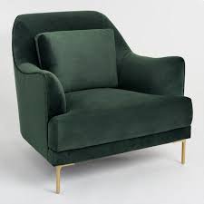 Forest Green Samara Chair Green Dining Room Living Room Chairs Green Velvet Chair