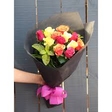 Same day flower & gift delivery melbourne wide. Order Online Premium Quality Mix Colour Roses Hand Bouquet