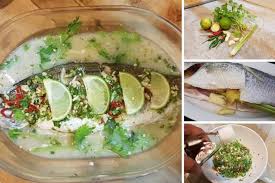 Titik serai dan masukkan ke dalam perut ikan. Resepi Ikan Siakap Masak Stim Limau Ala Thai Resepimee Junotee Com