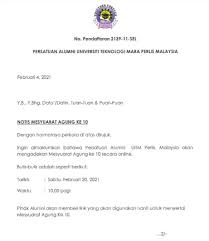 Uitm akan sentiasa update perkara berkaitan konvo kat situ. Aktiviti Alumni