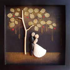 Unique Wedding Gift Unique Engagement Gift Personalized Wedding Present Personalized Couple Gift Brid Pebble Art Unique Wedding Gifts Unique Engagement Gifts